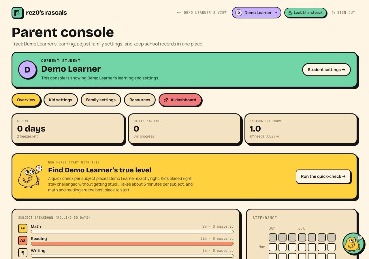 Parent console